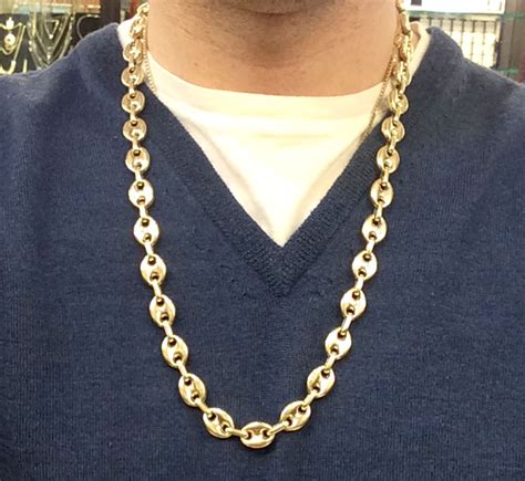 gucci cut chain|puffed gucci link gold chain.